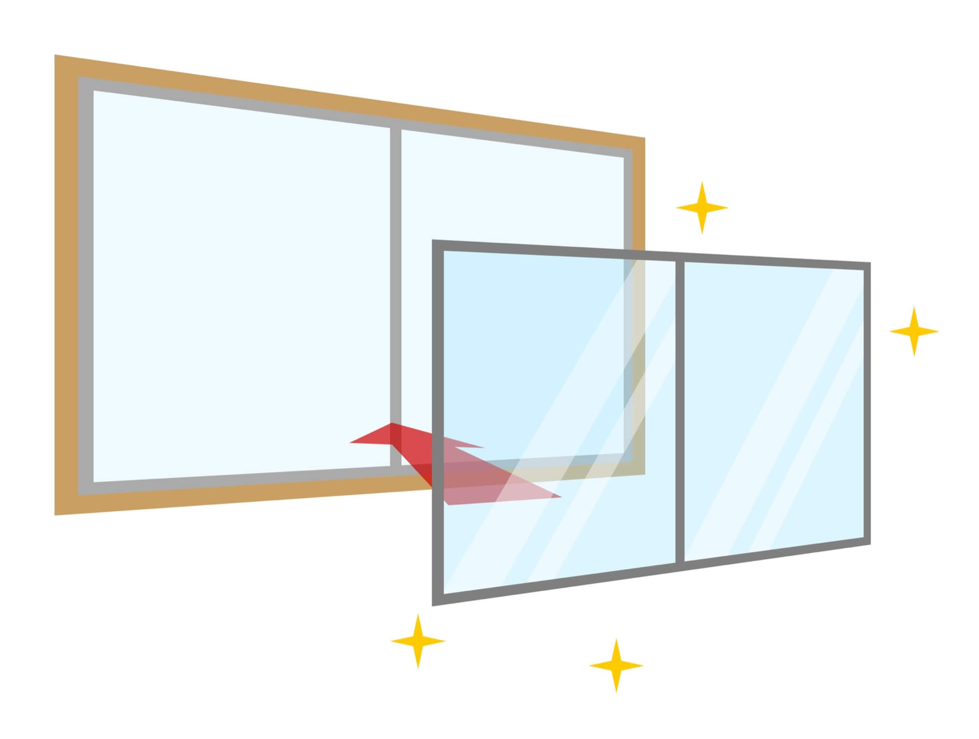 二重窓のイラスト